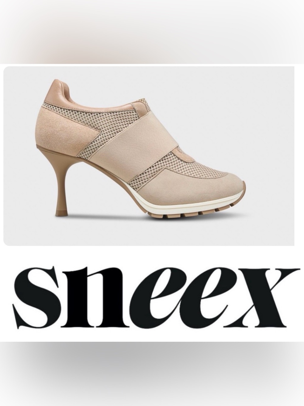 SNEEX The Icon Sand Mesh High Heel Sneaker Pumps Size 7 NWOT